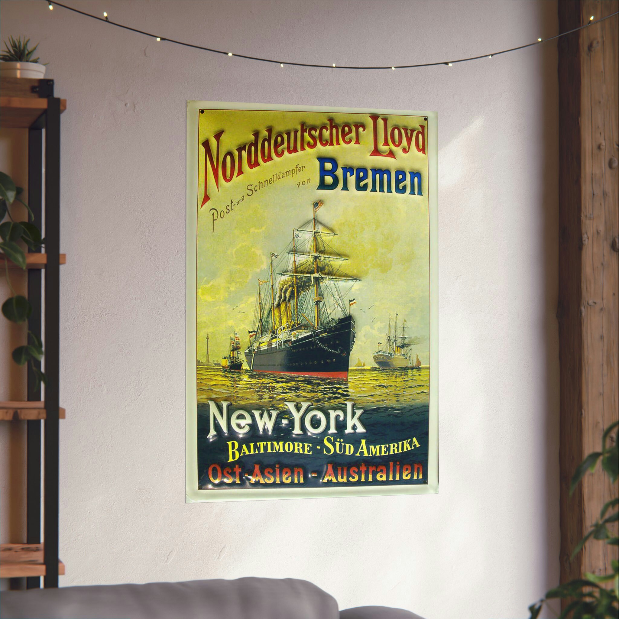 Norddeutscher Lloyd フレームポスター 額縁 インテリア Norddeutscher Lloyd フレームポスター 額縁 インテリア