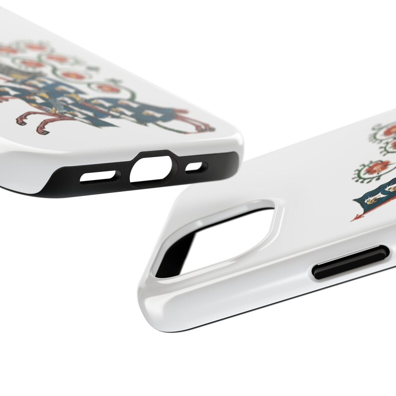 Medieval Knight Roses Phone Case: Impact Resistant Glossy Cover image 3