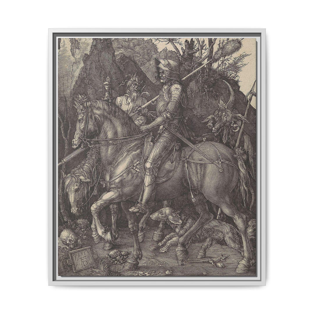 Knight Death and the Devil Framed Canvas, 1513 Dürer - Etsy