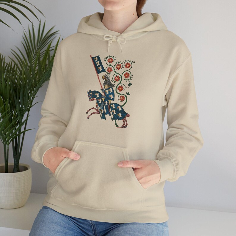 Sudadera con capucha Caballero de las Rosas Medievales imagen 4