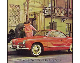 Karmann Ghia Coupe Poster Print: 1960s Classic Car Wall Art