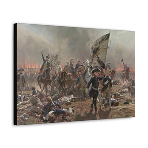 Frederick the Great at Battle of Zorndorf...Canvas Gallery Wraps