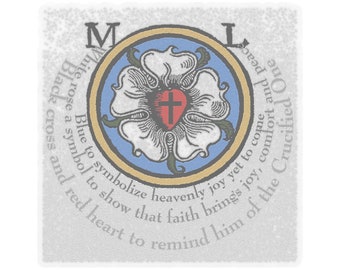 Martin Luther Rose with Text ...Outdoor Stickers