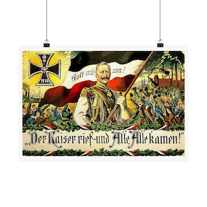 El Kaiser llamó, 1914... Cartel de papel mate