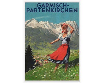 Garmisch Partenkirchen, 1950s ...Matte Paper Poster