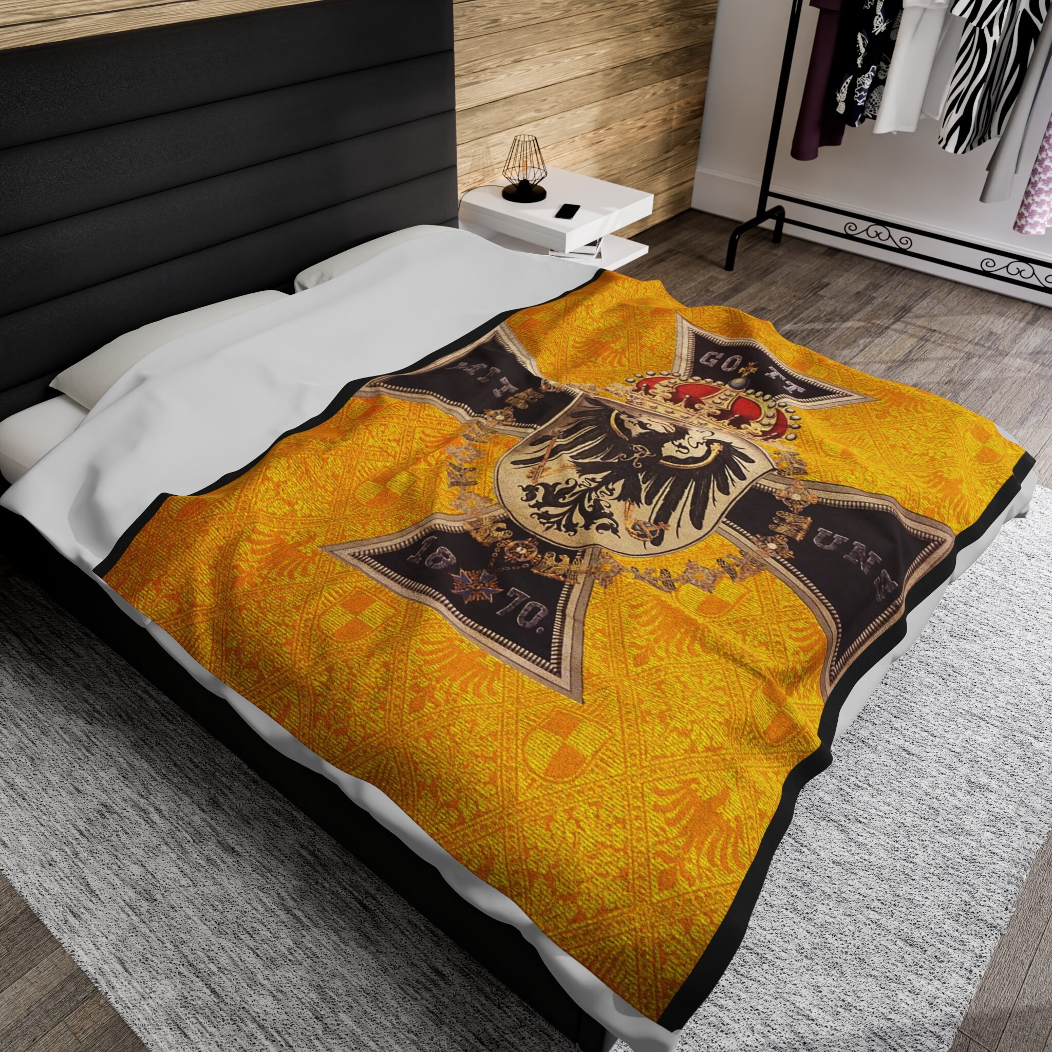 Prussian Iron Cross and Eagle...velveteen Plush Blanket Etsy