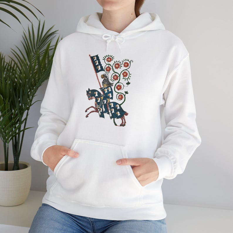 Sudadera con capucha Caballero de las Rosas Medievales imagen 1