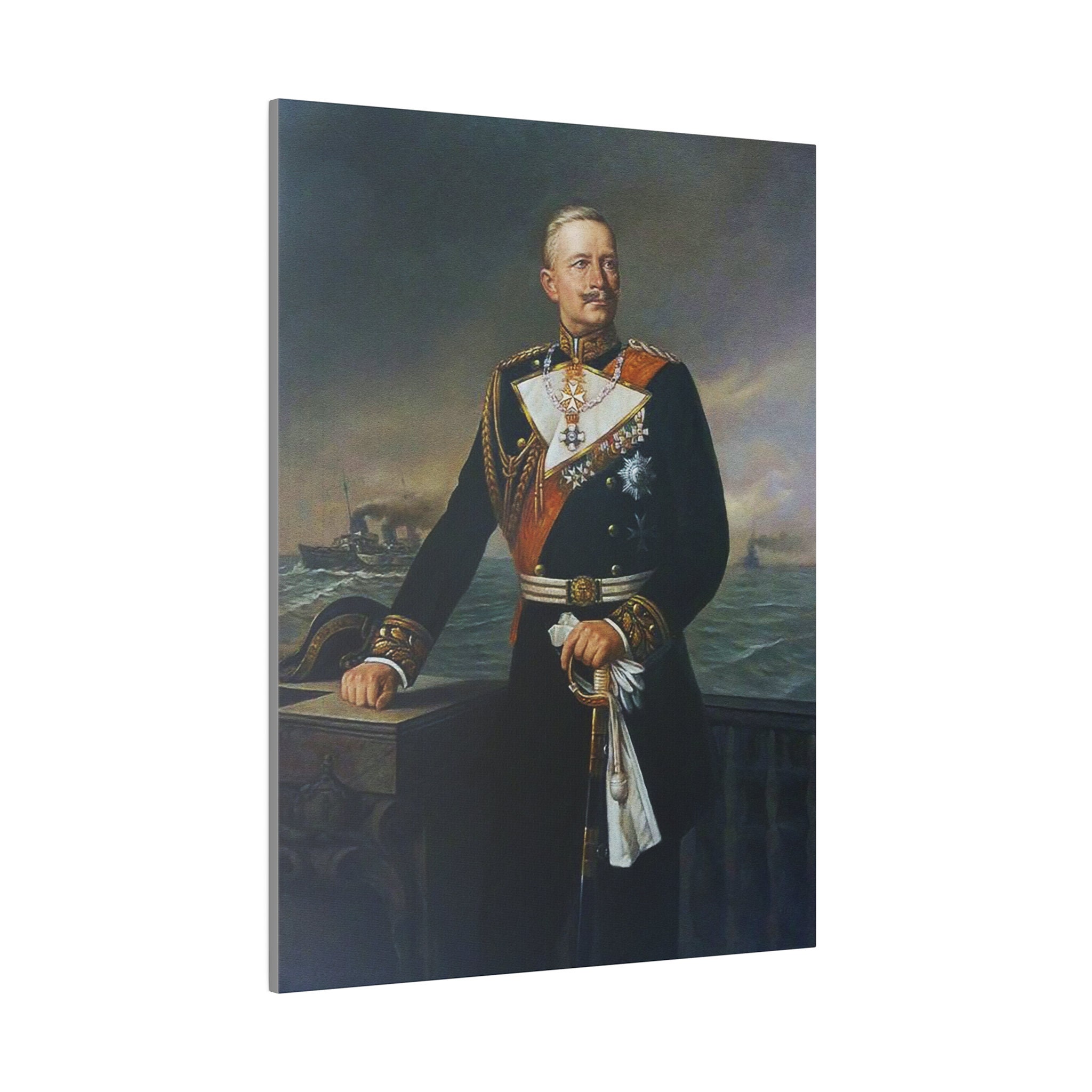 Kaiser Wilhelm II con uniforme de la Kriegsmarine... Lienzo mate, estirado, 0,75"