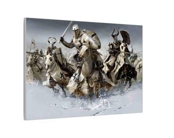 Toile d'art cavalerie lourde de l'ordre teutonique : chevaliers moines catholiques
