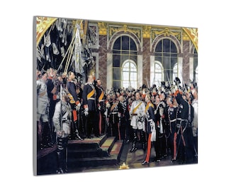 Proclamación del Imperio Alemán, 1871... Lienzo mate, estirado, 0,75&quot;, Káiser Guillermo en el Palacio de Versalles, Guerra Franco-Prusiana