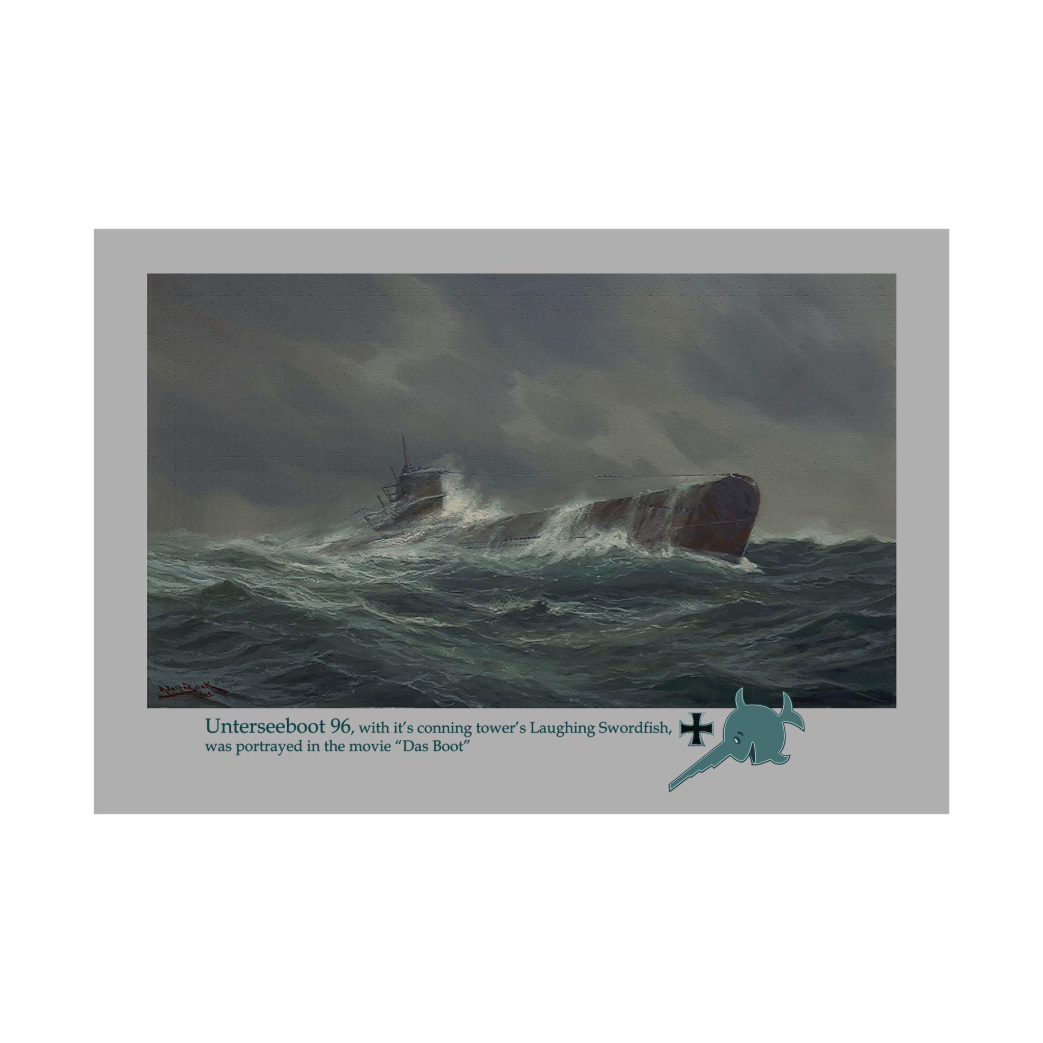 U-96 Submarine Matte Poster: WWII German U-boat Art - Etsy