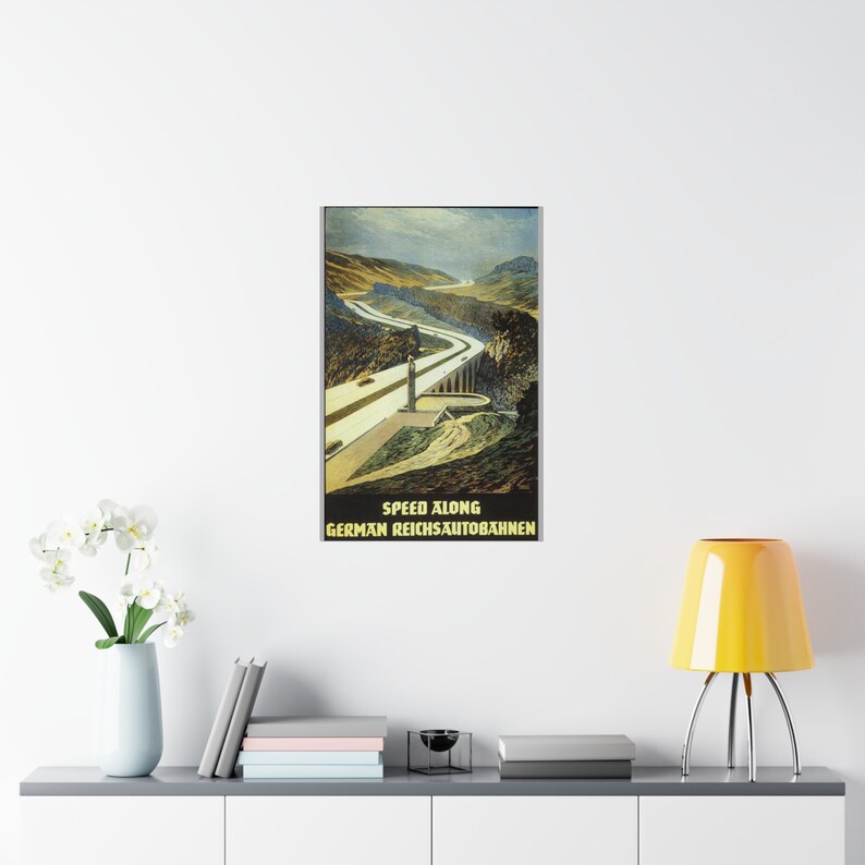 Vintage German Autobahn Travel Poster: American Tourism Ad image 8