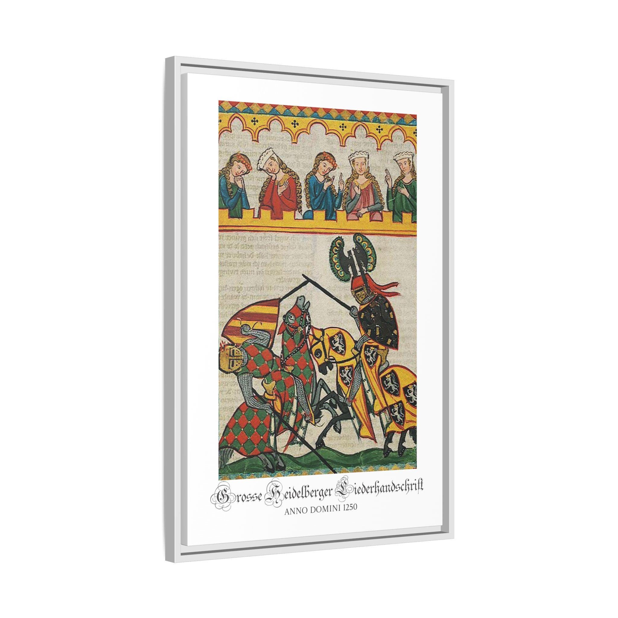Medieval Knights Jousting Tournament Framed Canvas Art: Codex