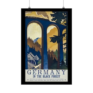 Alemania Selva Negra Anuncio Turístico... Póster en Papel Mate... Anuncio de la Selva Negra distribuido en los años 30 por la Oficina de Información Turística Alemana