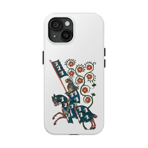 Medieval Knight Roses Phone Case: Impact Resistant Glossy Cover