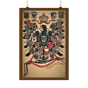 Águila alemana 1871, La unidad nos hace fuertes... Póster de papel mate