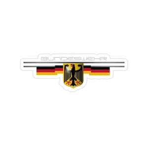 ドイツ連邦軍の鷲と旗…明るい色の表面に貼る透明な屋外用ステッカー