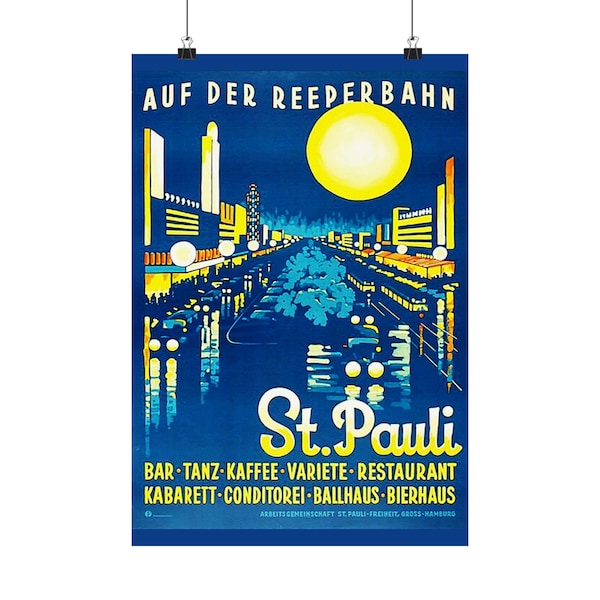 St Pauli Reeperbahn, Hamburg...Premium matte posters