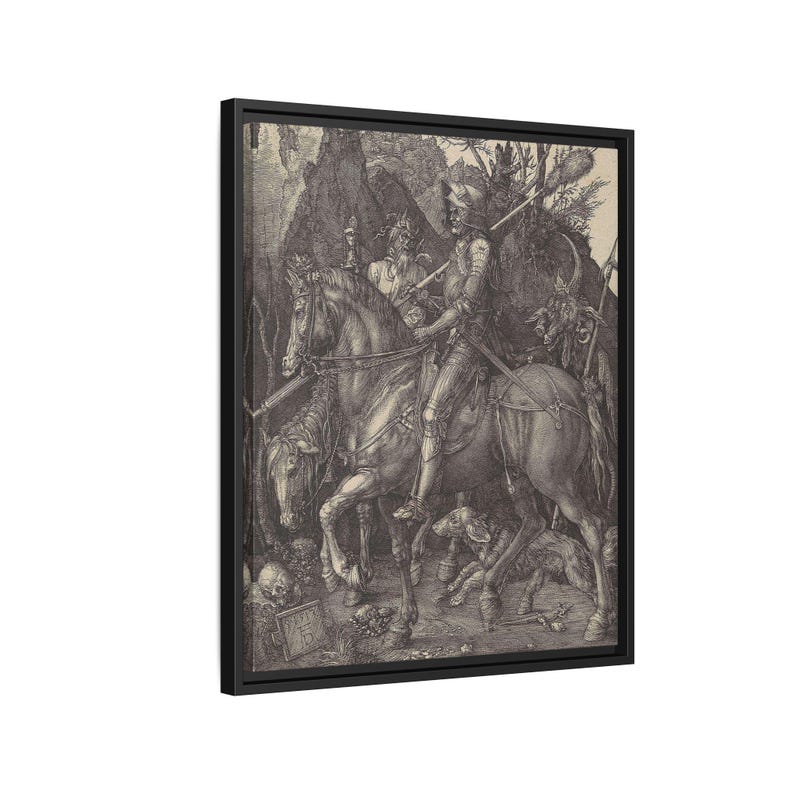 Knight Death and the Devil Framed Canvas, 1513 Dürer - Etsy