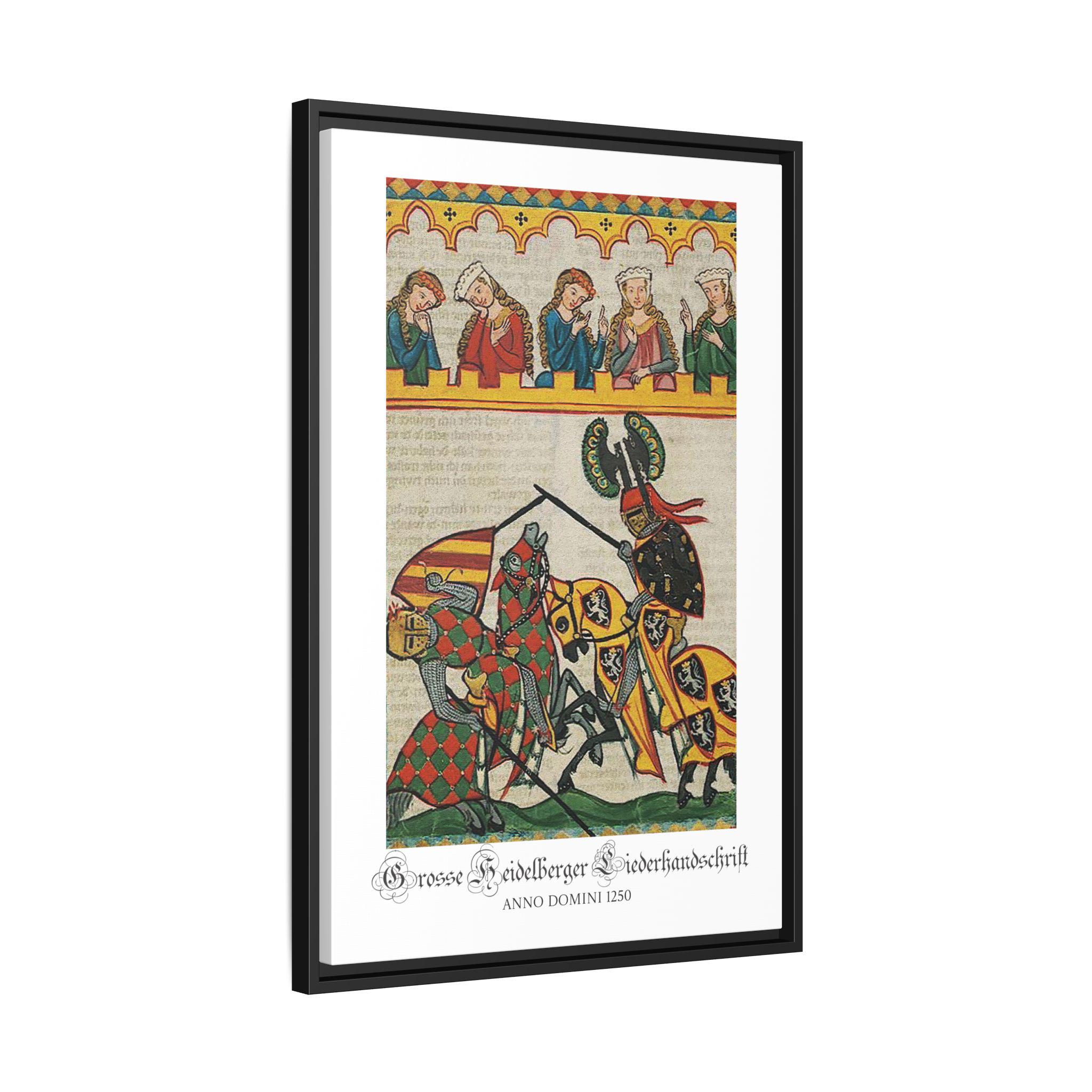 Medieval Knights Jousting Tournament Framed Canvas Art: Codex