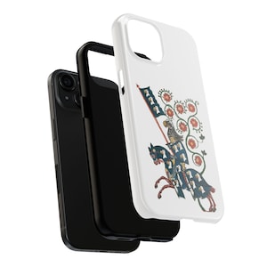 Medieval Knight Roses Phone Case: Impact Resistant Glossy Cover image 4