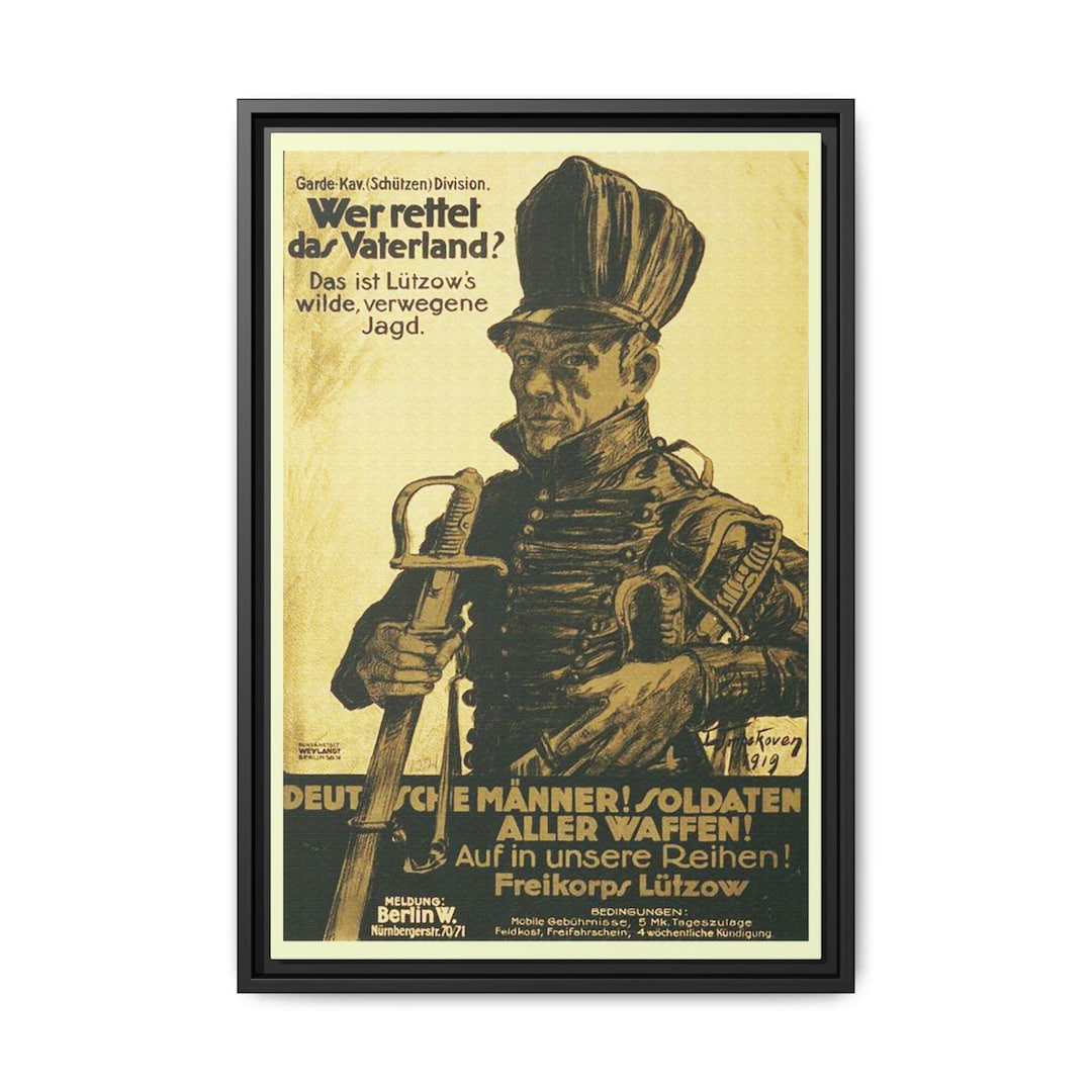 写真集　Dorf-Bilder　ヴィリー・プフナー　ドイツ語 Freikorps Lützow Framed Canvas, Historical Recruitment Poster