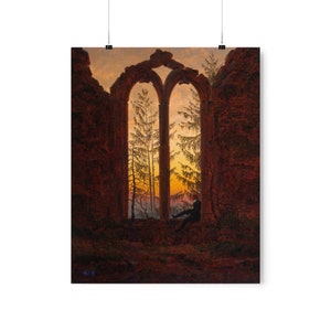 Caspar Friedrich 'The Dreamer' Matte Poster: Romantic Era Art image 1