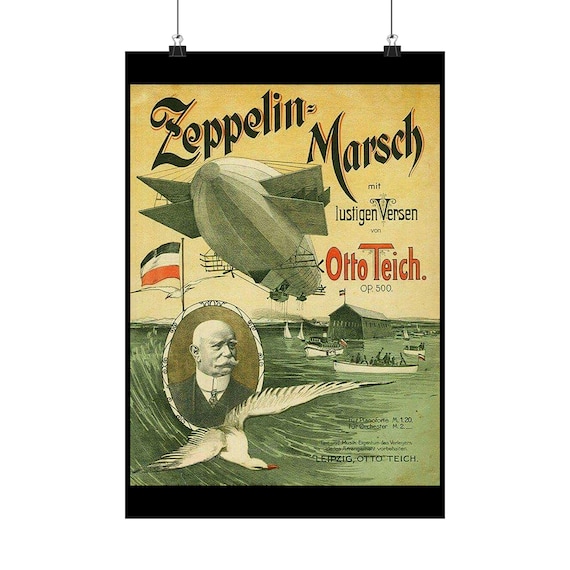 Zeppelin airship on Lake Constance Matte Poster