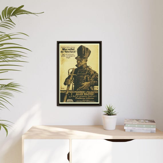 Freikorps Lützow Framed Canvas, Historical Recruitment Poster