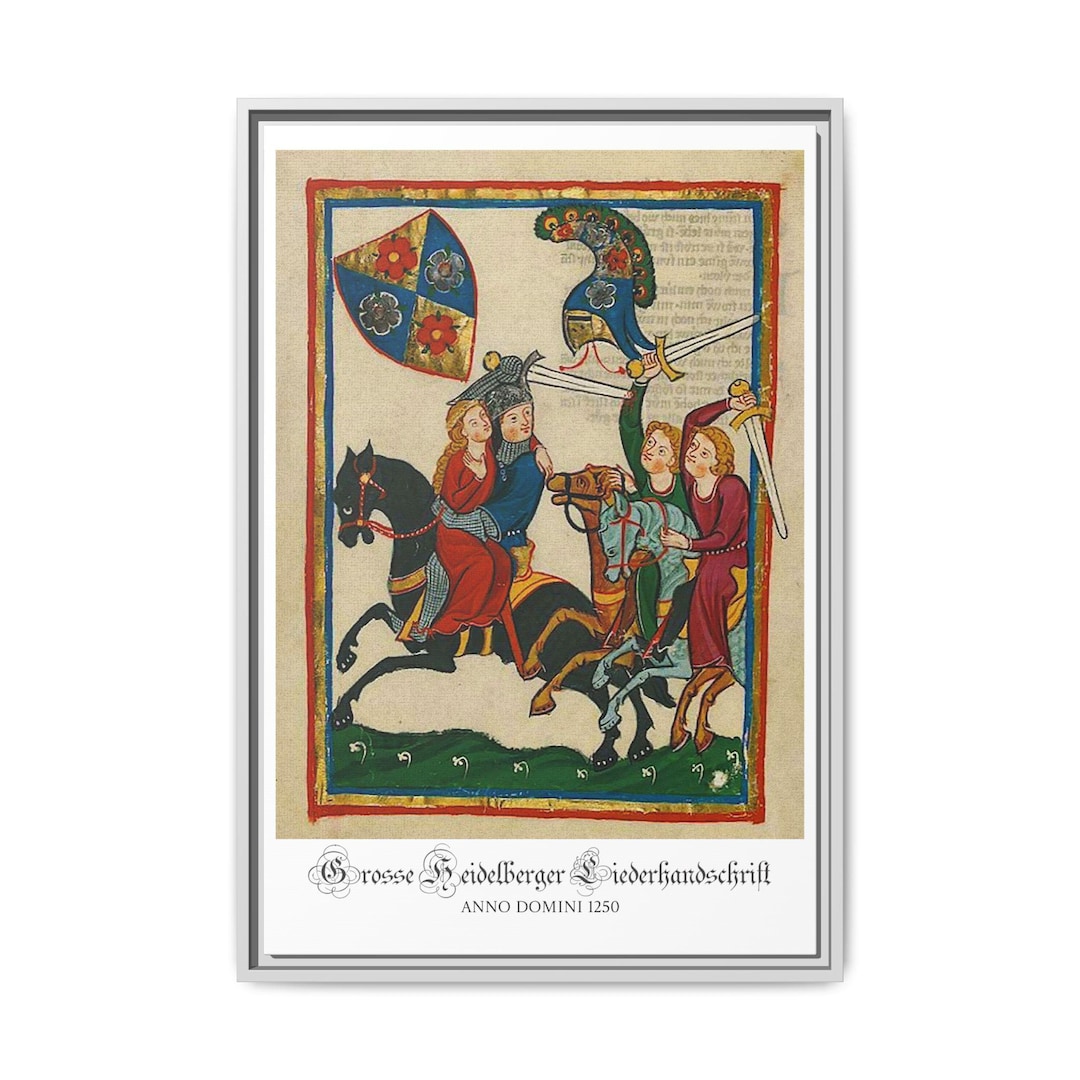 Mittelalterliche Ritter auf Leinwand: Codex Manesse Historischer Druck ...
