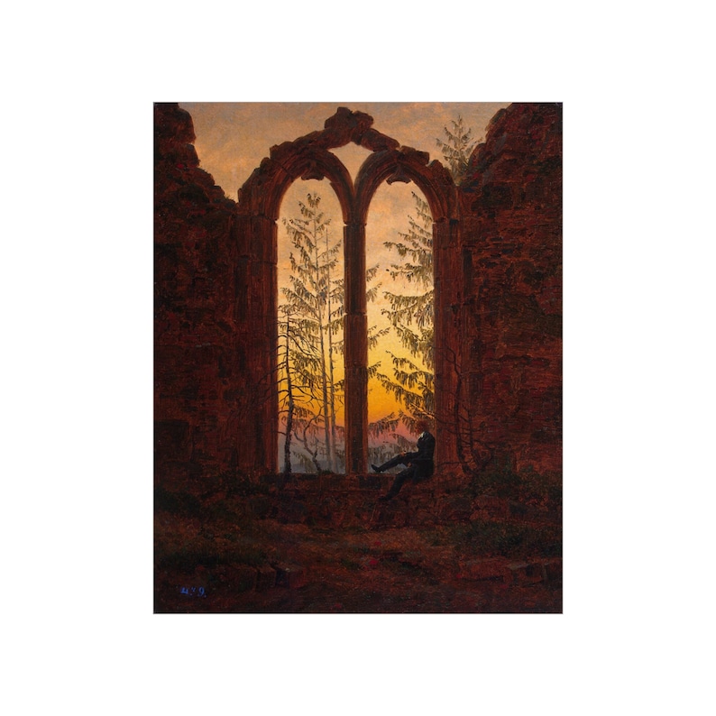 Caspar Friedrich 'The Dreamer' Matte Poster: Romantic Era Art image 2