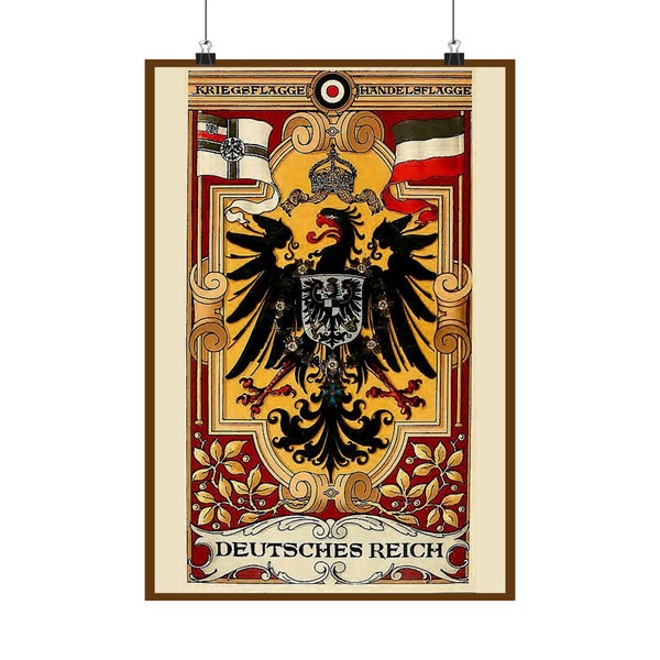 German Empire Eagle with Flags...Premium Matte Vertical Posters