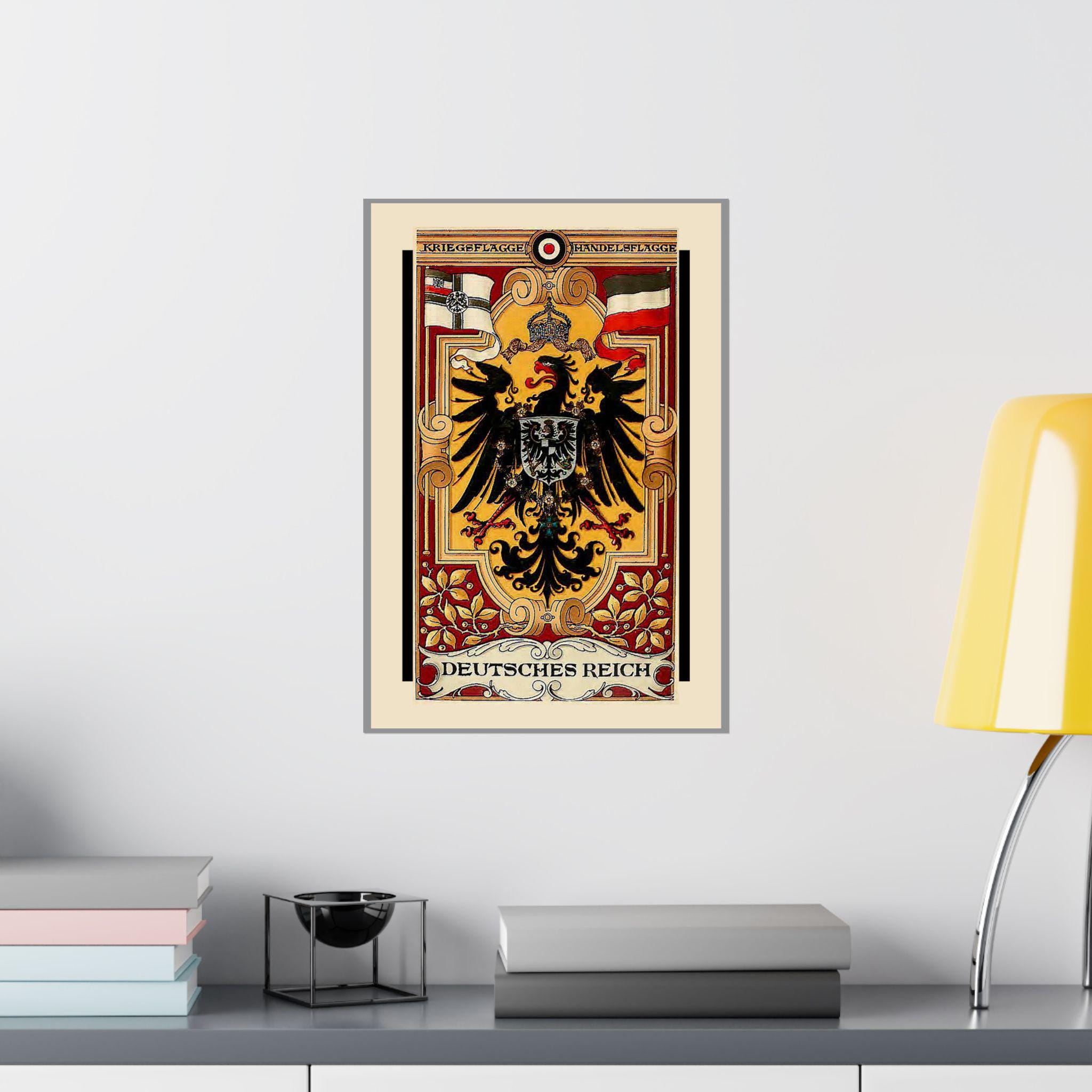 ドイツ帝国の鷲のポスター：ヴィンテージの旗のアートプリント - Etsy 日本