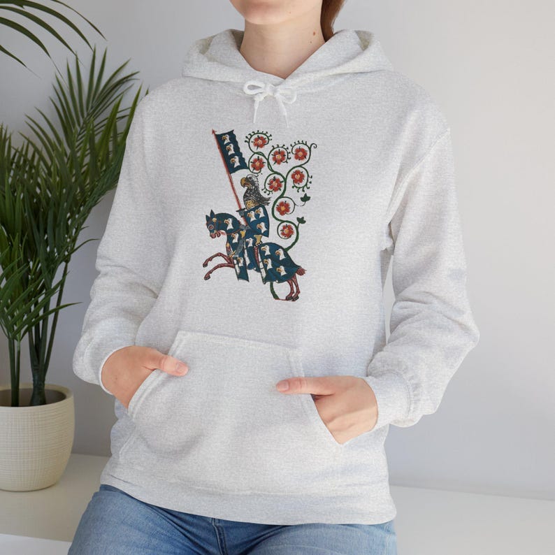 Sudadera con capucha Caballero de las Rosas Medievales imagen 3