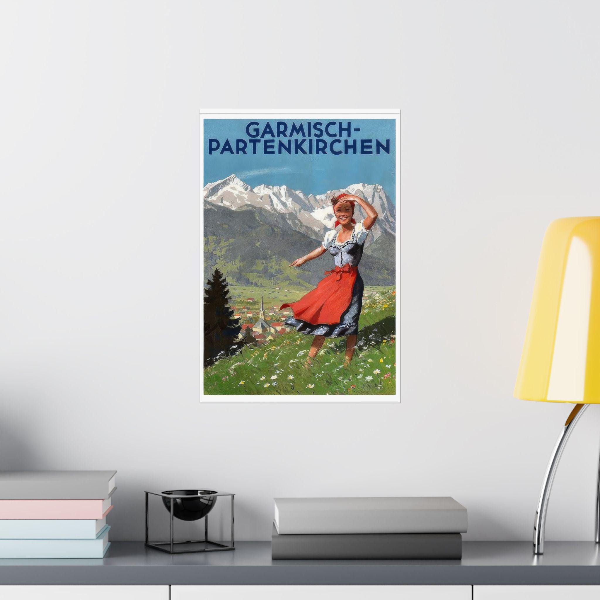 Garmisch Partenkirchen, 1950s matte Paper Poster - Etsy