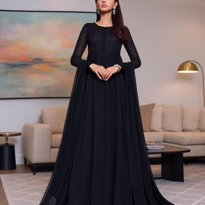 etsy chiffon dress Chiffon Dress Long Sleeve