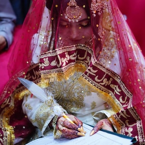 Customizable  Red Shaadi Bridal Dupatta Qabool ha Dupatta for Wedding Available in All Colors