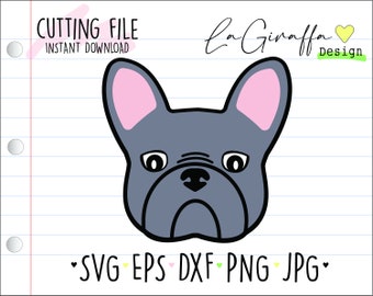 フレンチブルドッグ SVG、PNG、カッティングデジタルファイル