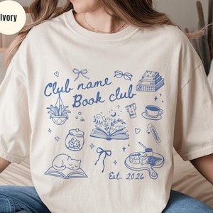 Custom Comfort Colors Book Club Shirt, Reading Club Tee, Bookish Shirt for Women, Personalized Book Club Gift, Cozy Book Lover Merch