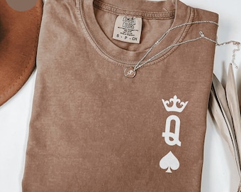 Comfort Colors Queen of Spades Shirt for Her, Playing Card Shirt, Poker Card Games Shirt