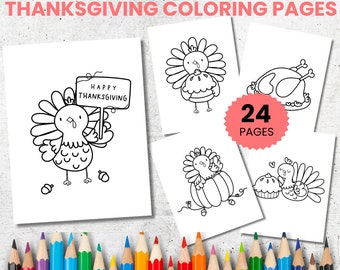 Thanksgiving Coloring Pages for Kids, Festive Fall Designs (PDF)