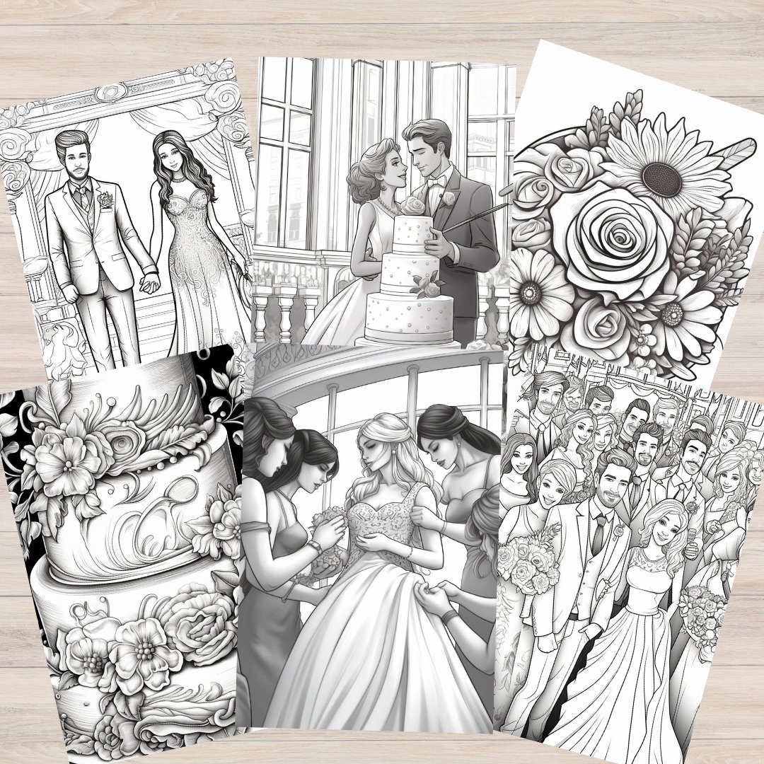 Wedding Coloring Book Printable Coloring Pages for Adults Coloring Book