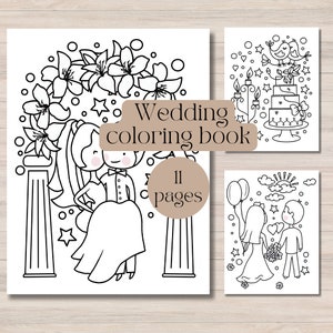 Wedding Coloring Book for Kids, Wedding Kids Activity Book, Coloring Pages for Kids, Wedding Kids Table Activity, Printable Wedding Activity