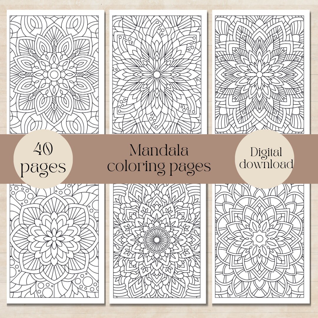 Mandala Coloring Pages for Adults, Stress Relief Coloring Book ...