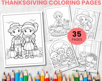 Thanksgiving Coloring Pages for Kids, Autumn Printable (PDF)