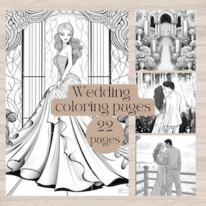 Wedding coloring book printable coloring pages for adults coloring book printable