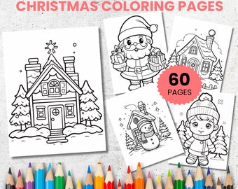 Christmas Coloring Pages for Kids, 60 Holiday Printables (PDF)