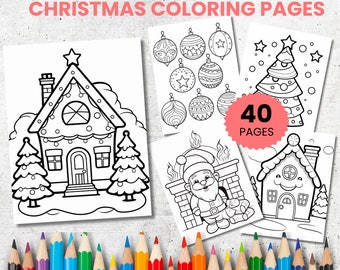 Christmas Coloring Pages for Kids, Holiday Activities (PDF Pattern)