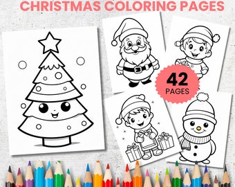 42 Christmas Coloring Pages for Kids (PDF)