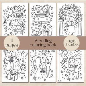 Wedding Coloring Book for Kids, Wedding Kids Activity Book, Coloring Pages for Kids, Wedding Kids Table Activity, Printable Wedding Activity